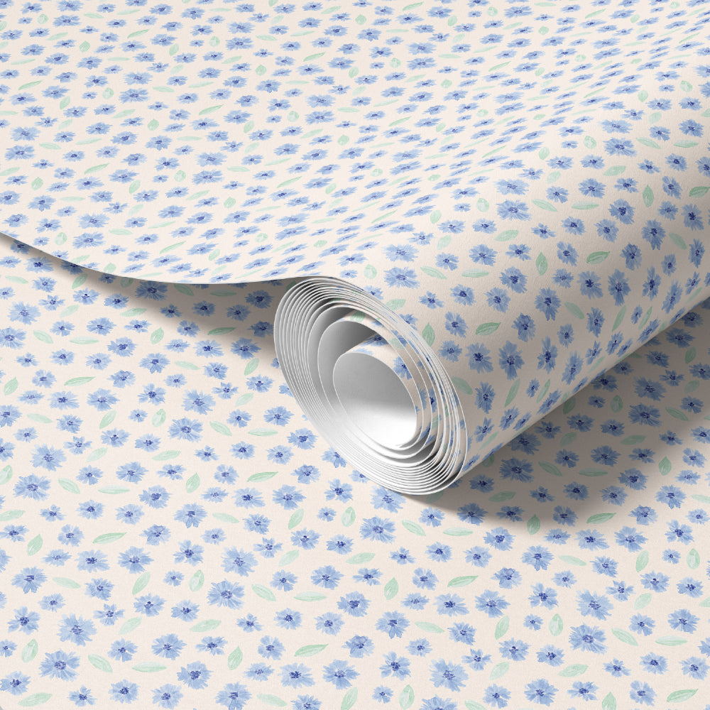 Papel de Parede Flores Azuis