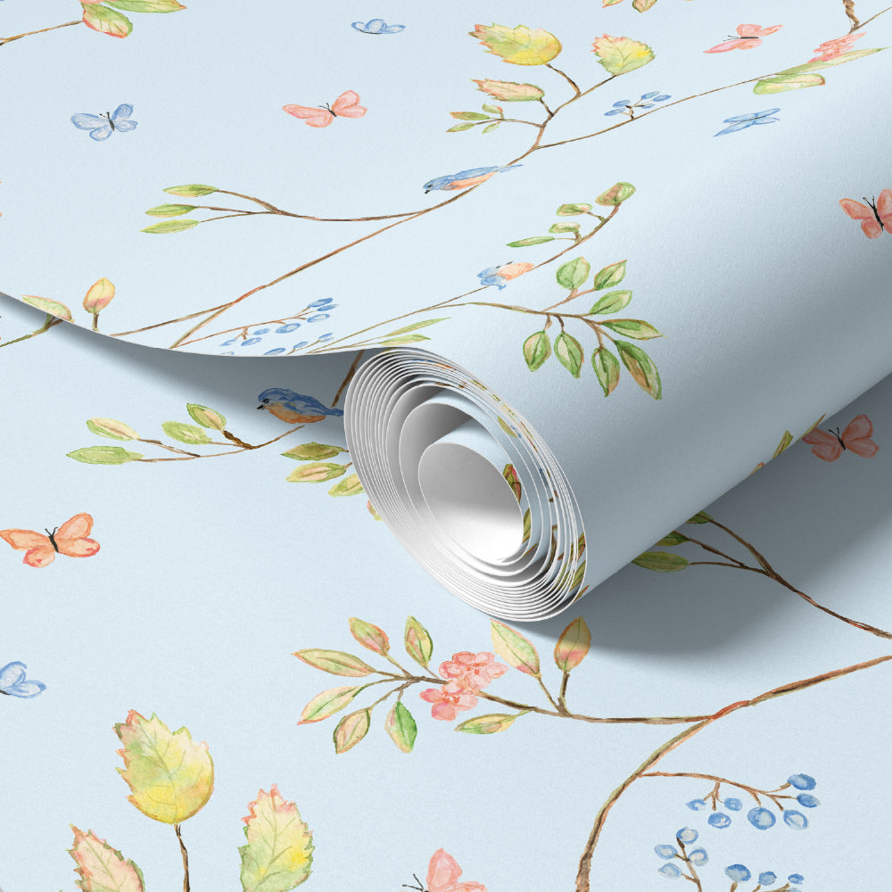 Papel de Parede Canto do Bosque Azul