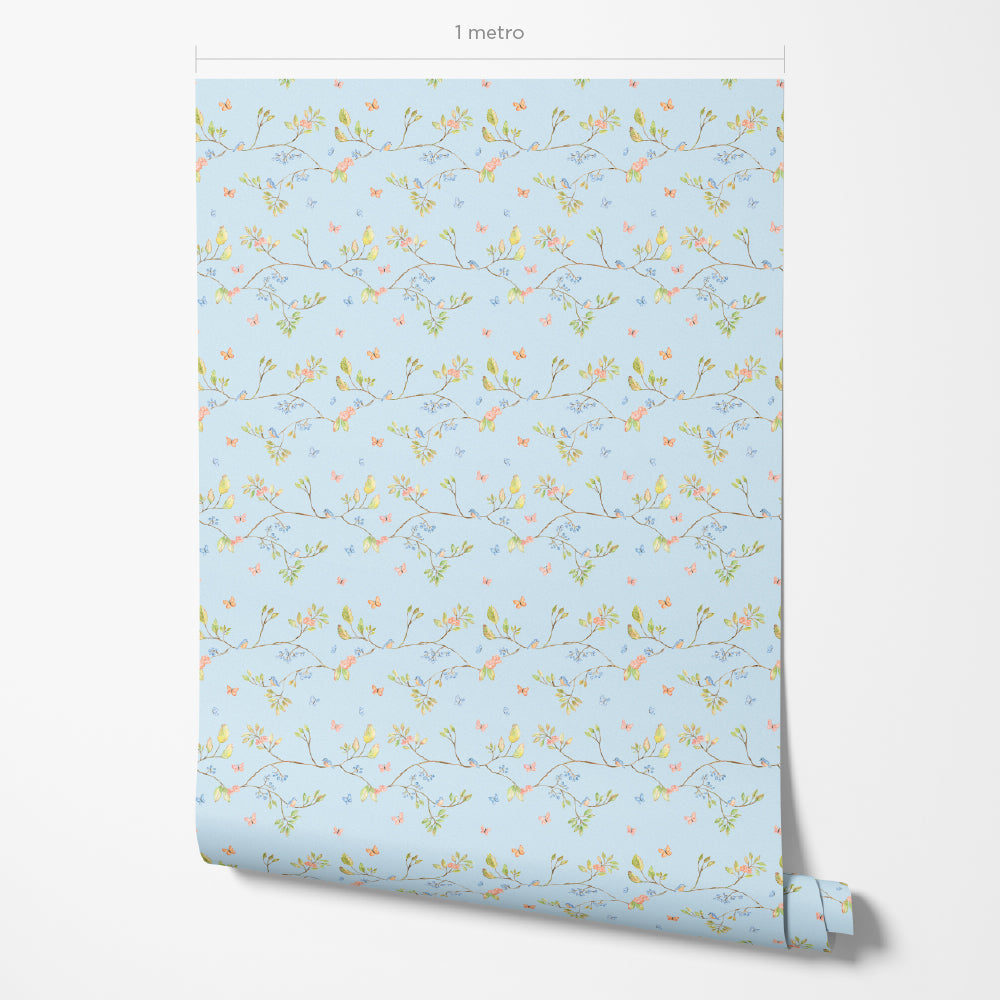 Papel de Parede Canto do Bosque Azul