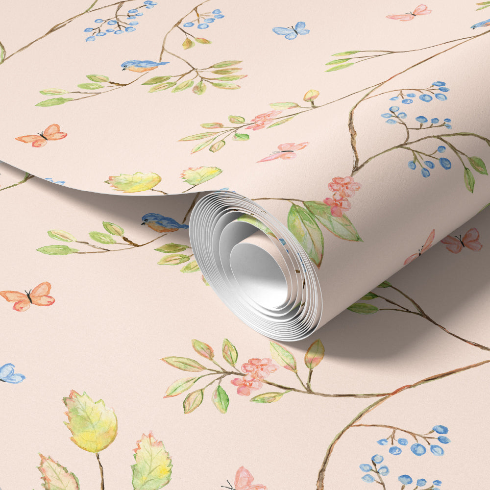Papel de Parede Canto do Bosque Rosa