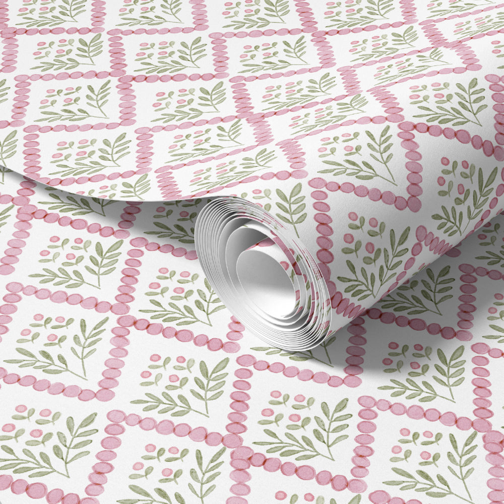 Papel de Parede Jardim Geométrico Rosa