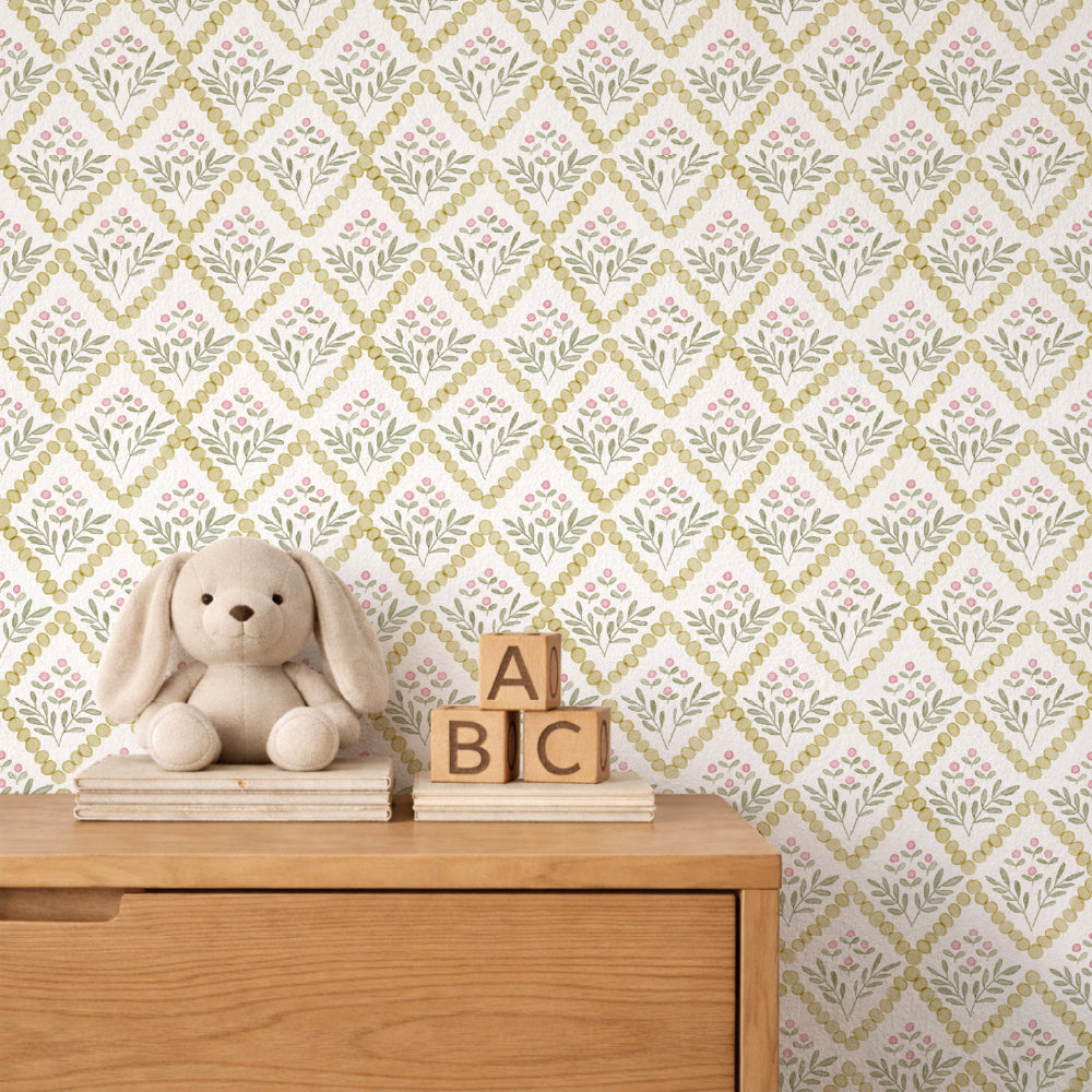 Papel de Parede Jardim Geométrico Verde