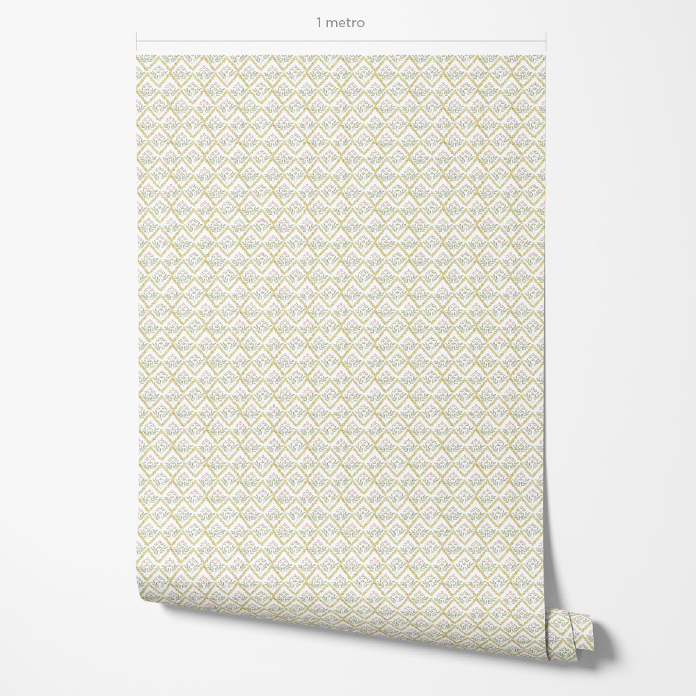 Papel de Parede Jardim Geométrico Verde