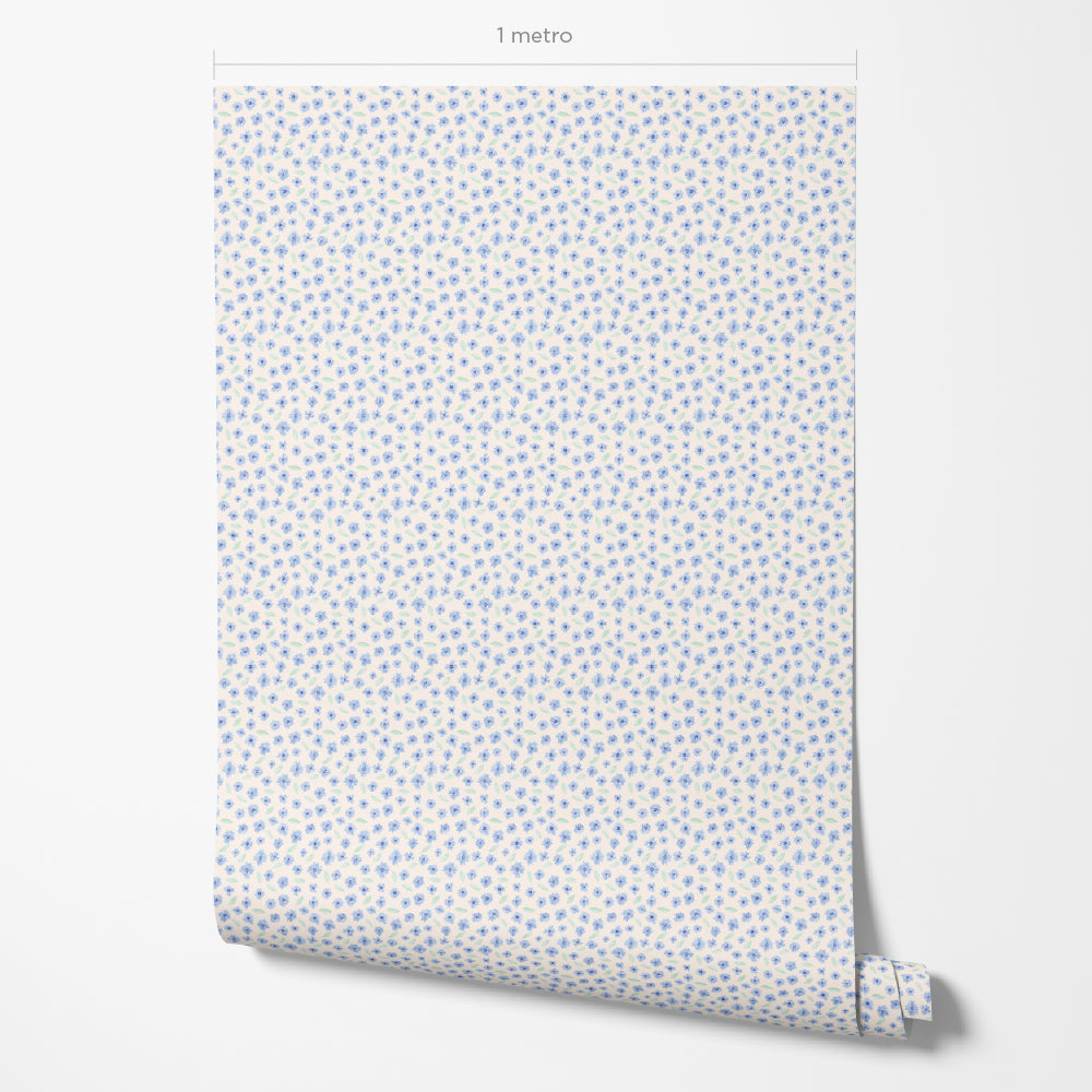 Papel de Parede Flores Azuis