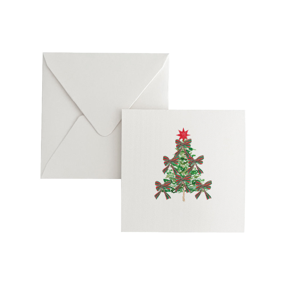 Cartão Social Árvore e laço de Natal
