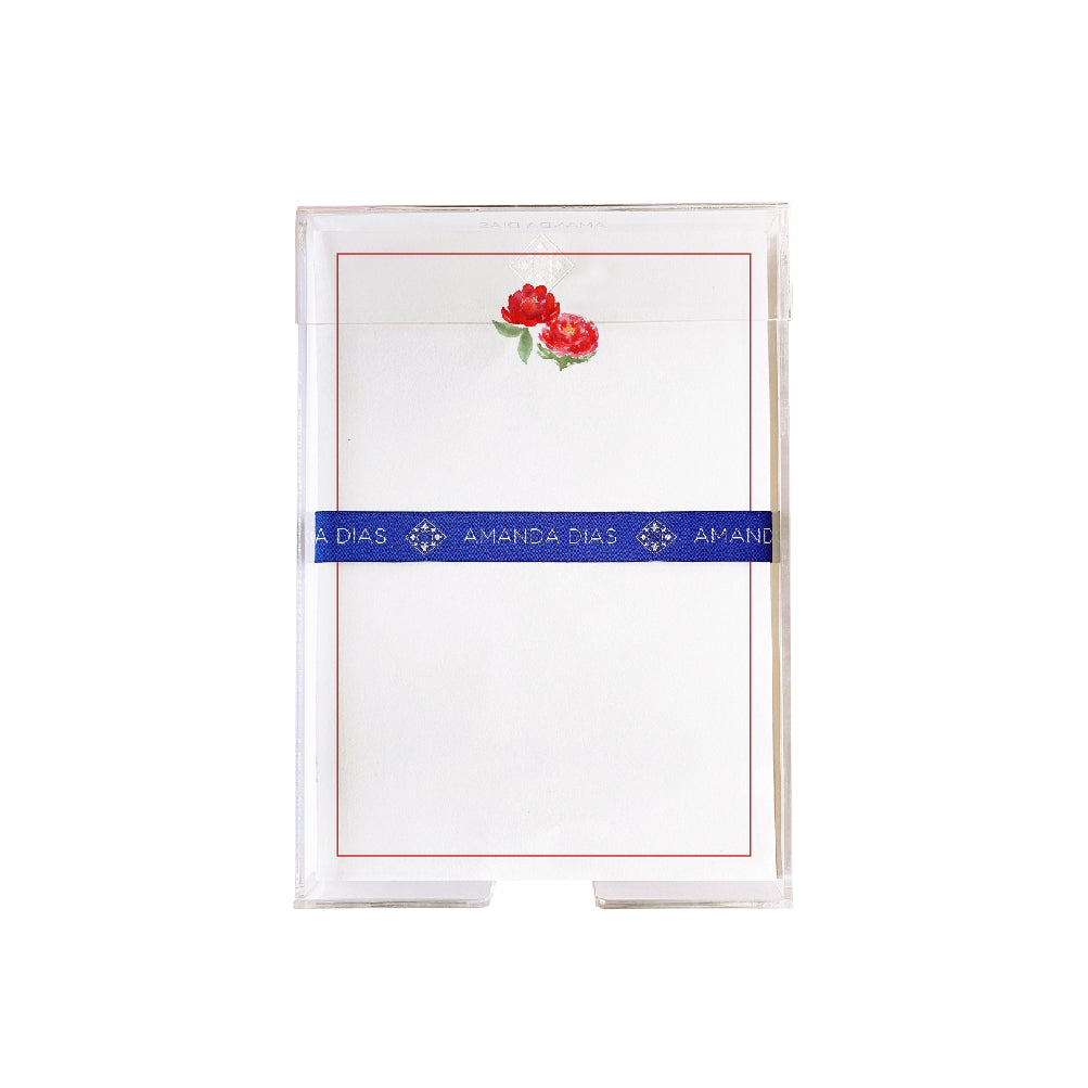Bloco de Notas Acrílico Rosas